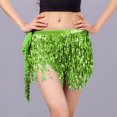 thumbnail image 2 of RUTAYY Sequin Fringe Women Nightclub Skirt Stage With Sparkly Sparkly Fashion Skirt Solid Color Smocked Boho Pleated Skirts, 2 of 3
