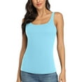 thumbnail image 1 of Alove Women's Cotton UnderShirts Wider Sleeve Tank Top Built-in Bra, 1 of 6