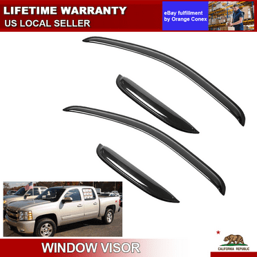 Smoke Window Visor For Chevy Silverado Extended Cab 2007-2013 Rain Guards
