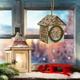 thumbnail image 6 of DefiDgd Christmas Glowing Hut Ornaments with Lanyard,Wooden House Ornaments Building Holiday Table Centerpiece Window Ornament for Indoor Outdoor Tree Party Decoration(G), 6 of 6