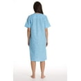thumbnail image 3 of Dreamcrest Women's Seersucker Housecoat Duster - Short Sleeve Snap-Front with Pockets (Blue - Star Struck, Large), 3 of 3