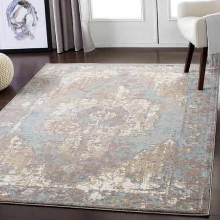 Bungalow Rose Almendarez Distressed Taupe Pale Blue Area Rug This On Opens A Dialog That Displays Additional Images For Product With The Option To Zoom In Or Out