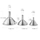 thumbnail image 3 of pstuiky Juego de 4 embudos de acero inoxidable (grandes y pequeños 3 unidades) de grado alimenticio para rellenar botellas y frascos de cocina., 3 of 6