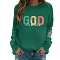 thumbnail image 4 of Uootdi God is Good Sweatshirt Gift for Women Oversized Christian Long Sleeve Shirts Jesus Religious Pullover Bible Verse Inspir ational Tops, 4 of 6