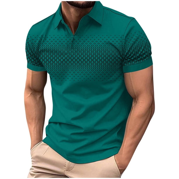 Camisas de Manga Larga para Hombres Suéter Cremallera Impresión Solapa Cuello, Blusa Casual para el Invierno