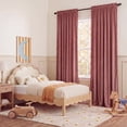 thumbnail image 4 of NICETOWN Pom Pom Velvet Curtains for Bedroom, Soft Elegant Blackout Thermal Insulated Rod Pocket Velvet Drapes for Nursery Living Room Home Theater, Dry Rose, 52"x84", 2 Panels, 4 of 9