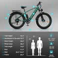 thumbnail image 6 of Electric Bike for Adults, 26x4.0 Fat Tire E-Mountain Bicycle, Peak 1600W Motor 48V-16Ah with 7 Speed, Mountain Bike Beach Snow Ebike for Men, Blue, 6 of 13