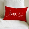 thumbnail image 3 of Valentines Day Pillow Cover 12x20 inch Farmhouse Valentines Day Decor for Home Red Love You More Valentine Pillows Decorative Throw Pillows Valentines Day Decorations, 3 of 6
