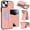 Pink, variant on Compatible with Magsafe 2 in 1 Detachable for iPhone 15 Wallet Case with Card Holder Women Men, Magnetic PU Leather RFID Blocking Flip Kickstand Credit Slots,for iPhone 15, Lightbrown