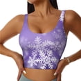 thumbnail image 1 of Fotbe Snowflakes Sujetador Deportivo Largo sin Aros para Mujer con Almohadillas y Soporte Medio, Transpirable y Absorbente, Camiseta Tipo Chaleco o Tank Top-X-Large, 1 of 8