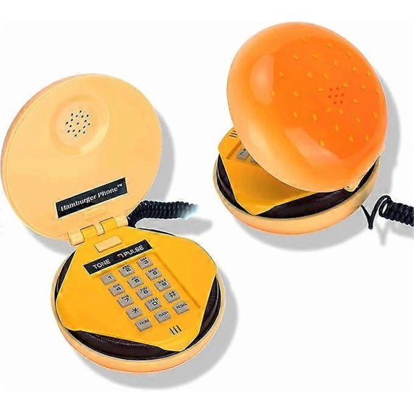 Hamburger Phone, Cheeseburger Burger Hamburger Phone Cute Phones Landline Phones Wired Phone Desk Phone for Home Hotel