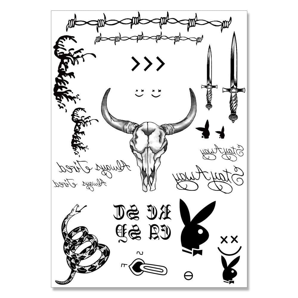 Temporary Post Malone Face Tattoos