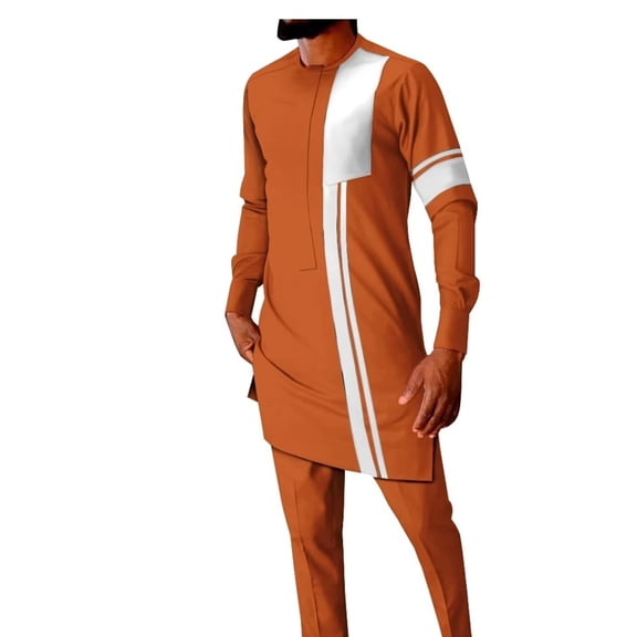 African Mens Dashiki Ankara Robe Top and Pant Set Long Sleeve Tracksuit Outfits WYN1902
