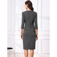 thumbnail image 3 of DARING DIVA Vintage Houndstooth 3/4 Sleeve Bodycon Dress XL Dark Grey, 3 of 6