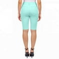 thumbnail image 3 of COUVER Women Ultra Stretchy Classic 5 Pocket Jeggings Bermuda Shorts Turquoise S, 3 of 8