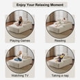 thumbnail image 3 of Oversized Chaise Lounge Sofa Chair, Comfy Cloud Sofa Bed, Sleeper Couch with Throw Pillows or Living Room, White, 3 of 6