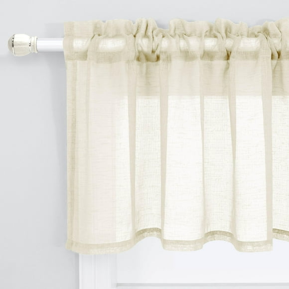KOUFALL Boho Valances for Windows,Sheer Rustic Western Curtains for Kitchen Living Room Bathroom,18 Inches Long,Rust Colored Terracotta