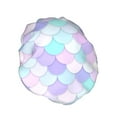 thumbnail image 2 of Kdxio Rainbow Scales Print Shower Cap for Women,Elastic and Reusable,Double Waterproof Layers Bathing Hat, 2 of 9