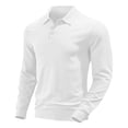 thumbnail image 6 of ZVAVZ Textured Polos Shirts for Men Regular Fit Long Sleeve Collared Tops Jacquard Fashion Casual Beach Vacation T-Shirt White XXXL, 6 of 7
