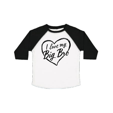 

Inktastic I Love My Big Bro in Black Chalk Heart Gift Toddler Boy or Toddler Girl T-Shirt