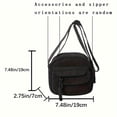 thumbnail image 2 of Solid Color Casual Crossbody Bag, Simple Design Zipper Satchel Bag, Corduroy Adjustable Strap Shoulder Bag, 2 of 6