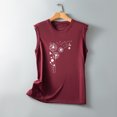 thumbnail image 3 of Wycnly Womens Tank Tops Casual Lightweight Breathable Loose Fit Pullover Vest Tees Tops Summer Trendy Dandelion Print Round Neck Sleeveless Shirts Blouse Wine m, 3 of 3