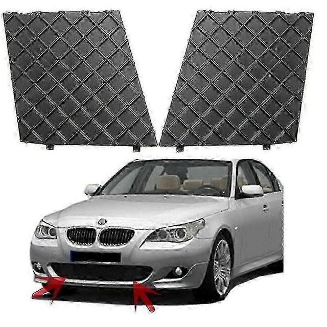 Car Front Bumper Lower Mesh Grill Plate Trim Cover compatible with E60 E61 M 51117897186 51117897184