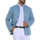 thumbnail image 5 of Inspire Chic Conjunto Chaqueta Casual para Hombre, Blazer de Ante de Cuello Alto, de Un Solo Botón, L Azul, 5 of 6