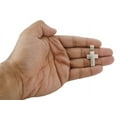 thumbnail image 5 of 10K Yellow Gold Diamond Mini Domed Outline Cross Pendant 1.45" Mens Charm 1/4 Ct, 5 of 5