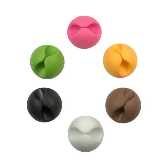 6 Pack Multicolor Rok Hardware Cable Organizer Cord Management System Multipurpose Cable Clip Desktop Cable Organizer