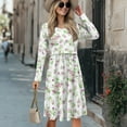 thumbnail image 3 of SCRAWLGOD Floral Women Breastfeeding Dress for Women Long Sleeve Maternity Nursing Dress Size L Crew Neck Pregnancy Dress for Women Work Elastic Knee Length Swing Dress for Women, 3 of 7
