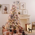 thumbnail image 2 of 7.9FT Pre-Lit Christmas Tree, JOGZMZ Artificial Holiday Christmas Pine Tree 1,200 Branch Tips, with Bows, Christmas Balls, Hanging Ornaments, LED String Light, Easy Assembly, Metal Base, 2 of 8