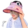 thumbnail image 2 of SGFCWSX Boys Sun Visor Hat USB Rechargeable Fan Wide Brim UV Protection Cute Adjustable Summer Outdoor Beach Hat for Kids Purple Free Size, 2 of 6