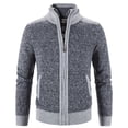 thumbnail image 2 of SWSMCLT Men's Full Zipper Long Sleeve Cardigan Sweater Zip Up Knit Slim Fit Knitwear Tops Pockets Dark Grey 38, 2 of 3