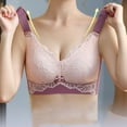 thumbnail image 5 of Bigersell Bra and Underwear Set Ladies Comfortable Breathable No Underwire Lace Push-Up Adjustment Lift Bra Woman Underwear Women's Plus Size Padded Sports Bra, Style 3982, Purple 34D, 5 of 9