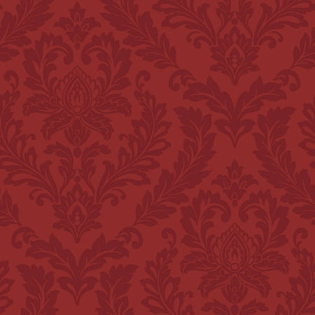York Wallcoverings Red Damask Removable Wallpaper