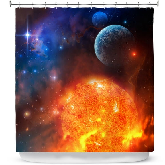 Shower Curtains 70" x 93" from DiaNoche Designs by Philip Straub - Creation Stars Planets Moon