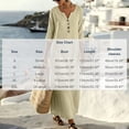 thumbnail image 3 of Stamzod Women's Dresses Summer V-Neck 3/4 Sleeve Button Maxi Dress Casual Loose Flowy Beach Dress Vacation Travel Clothes Women Khaki S, 3 of 9