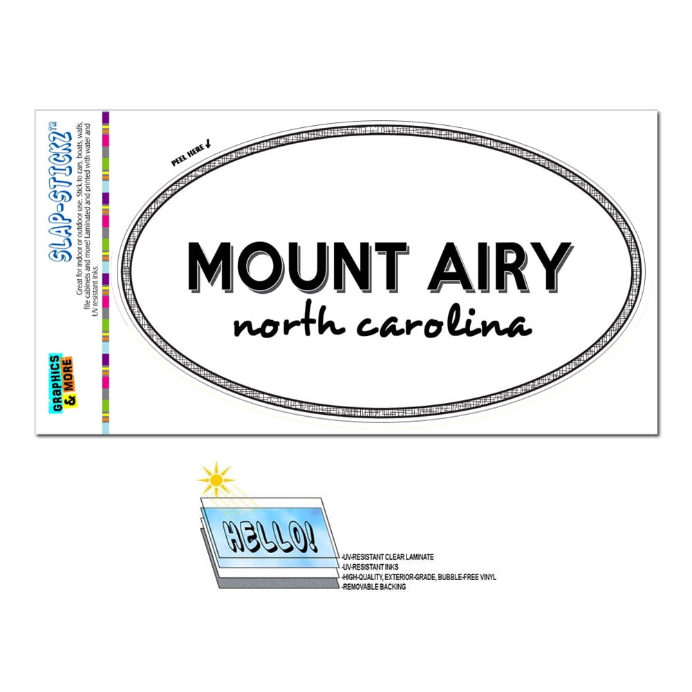 Mount Airy, NC North Carolina Black and White City State Oval