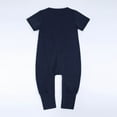 thumbnail image 5 of QUYUON Infant Newborn Rompers Toddler Baby Boys Girls Crew Neck Short Sleeve T-Shirts Jumpsuits Zipper Front One-Piece Bodysuits Pajamas Sleepwear Navy 6-12 Months, 5 of 8