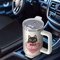thumbnail image 4 of 1pc Cat 40oz Tumbler with Straw & Handle - Insulated Stainless Steel Cup | Holiday Gift for Man Women (Christmas, Valentine's, Birthday), 4 of 5