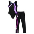 thumbnail image 3 of iiniim Kid Girls Athletic Unitard 2PCS Dance Wear Ballet Gymnastic Leotard Outfit Activewear Set with Leggings, 3 of 7