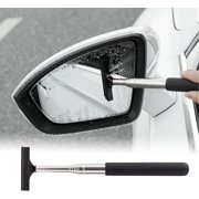 Fymlhomi Car Rearview Mirror Wiper Telescopic Auto Mirror Squeegee Cleaner 98cm Long Handle Car Cleaning Tool Mirror Glass Mist Cleaner
