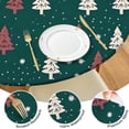 thumbnail image 4 of Dark Green Christmas Tree Pattern Round Fitted Tablecloth with Elastic Edge,Dining Table Cover Waterproof,Outdoor Round Tablecloth for Camping,Dining,Indoor and Outdoor, 4 of 7