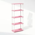 thumbnail image 3 of Furinno Turn-N-Tube 5-Tier Multipurpose Compact Display Rack, Shelving Unit, Bookcase, Pink/White, 3 of 6