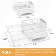 thumbnail image 2 of Escurridor de platos extensible grande para mostrador de cocina colador de platos de acero inoxidable con soporte para utensilios blanco, 2 of 8