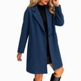 thumbnail image 5 of Afelkas Women's Oversized Wool Blend Peacoat Double Breasted Notch Lapel Mid Length Warm Winter Coat with Pockets, 5 of 6