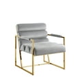 thumbnail image 5 of Inspired Home Madisen Velvet Accent Chair, Grey/Gold, 5 of 7
