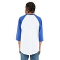 thumbnail image 2 of Shaka Wear Adult 6 oz., 3/4-Sleeve Raglan T-Shirt XL WHITE/ ROYAL, 2 of 2