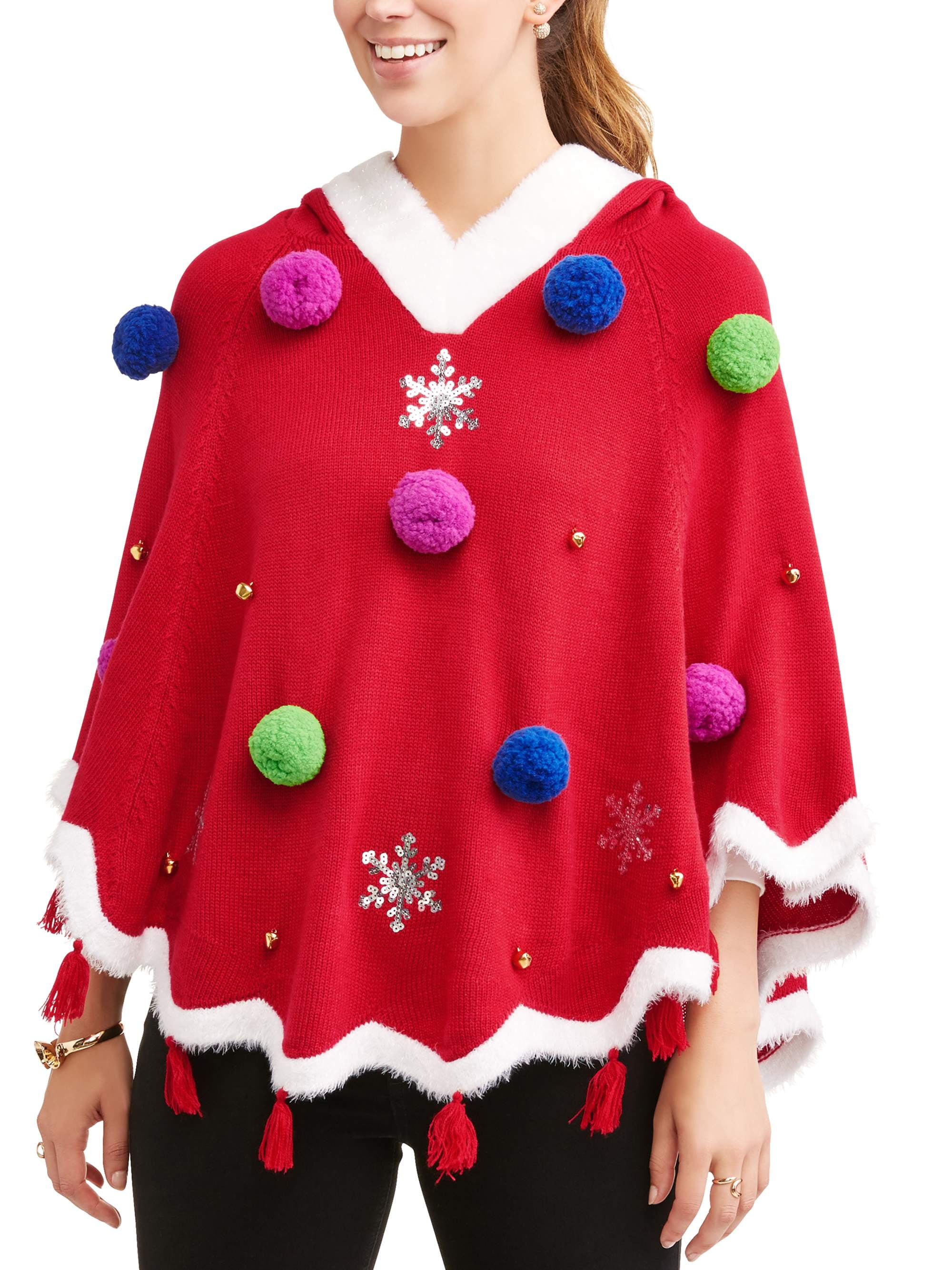 christmas poncho sweater